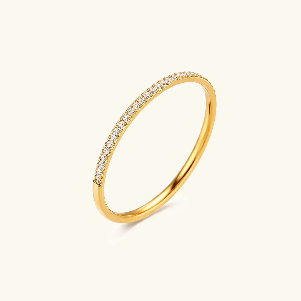 Zarra inkrustuotas auksinis žiedas