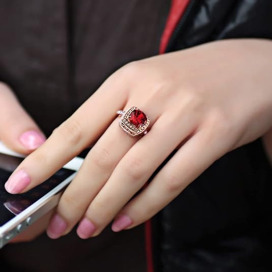 Rubinas halo išskirtinis žiedas | Rožinis auksinis