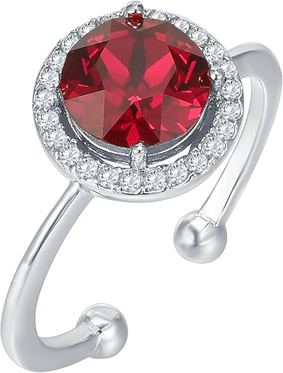 Crimson glow promise rubinas žiedas | Baltas auksinis