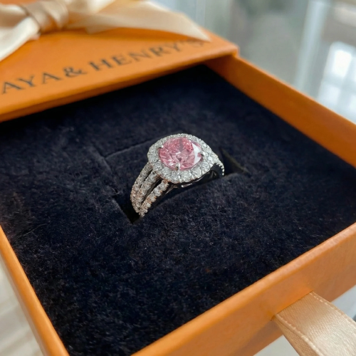 Blush empress halo žiedas | Baltas auksinis