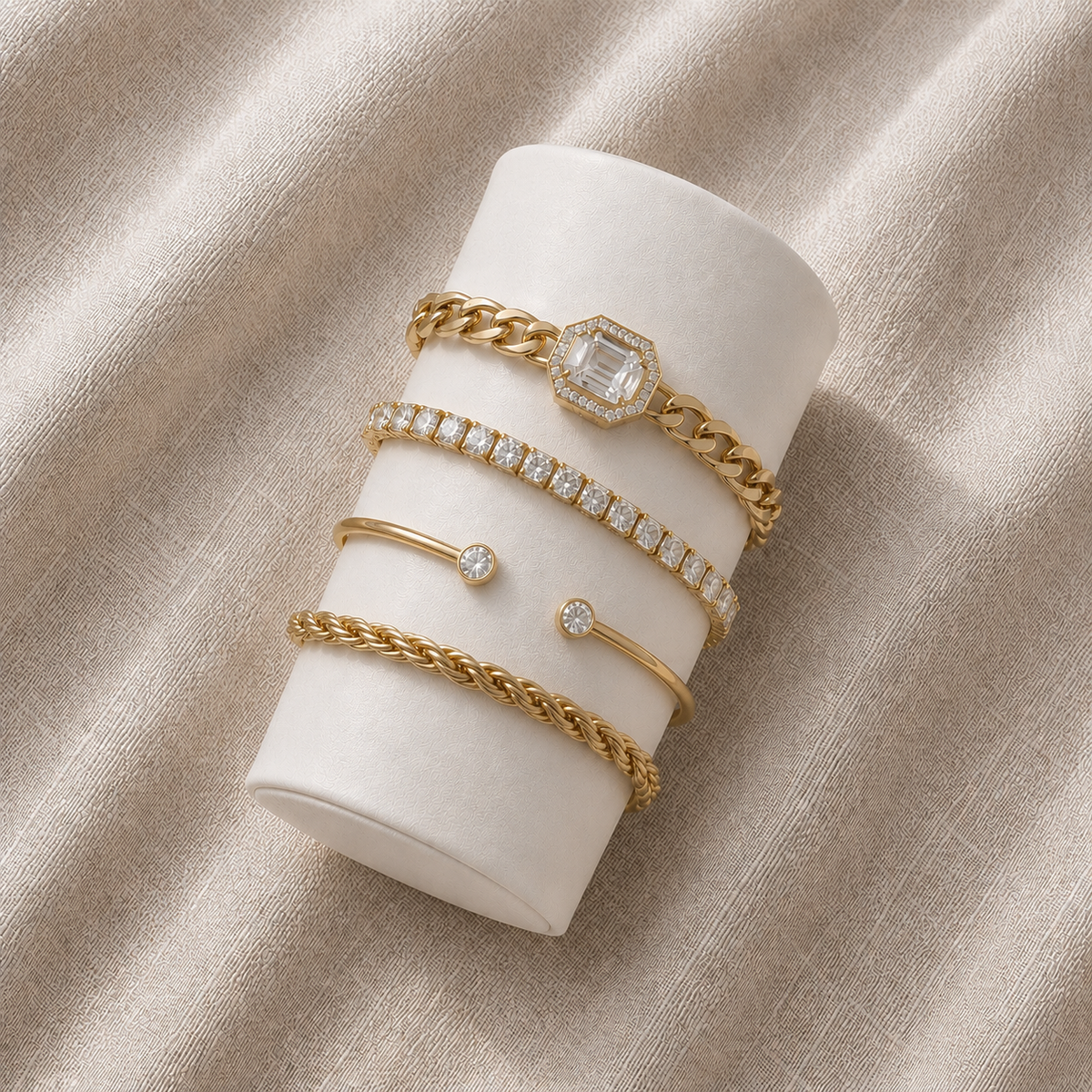 Auksinis susuktas rope bangle