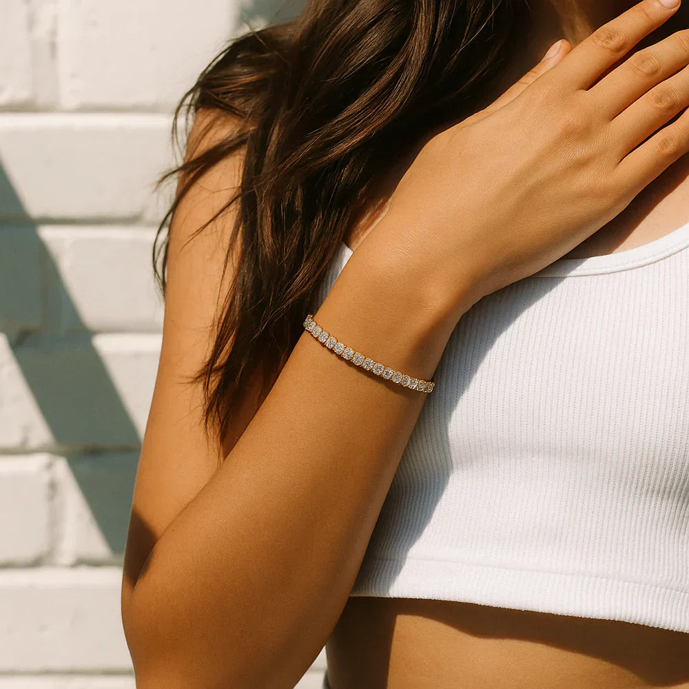 Moissanite teniso apyrankė | Auksinis