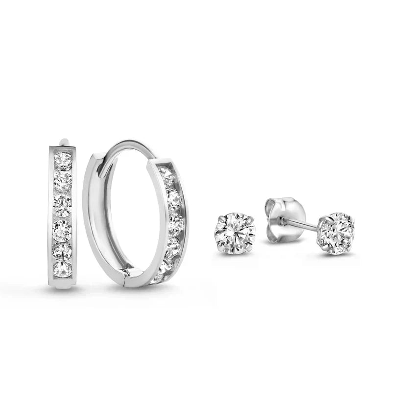 Dara brillane akmuo auskarų rinkinys | Auksinis