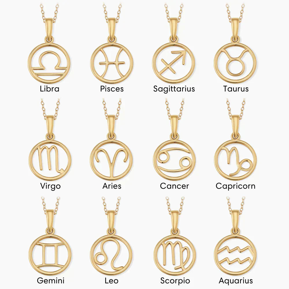 Auksinė grandinėlė su zodiako ženklu