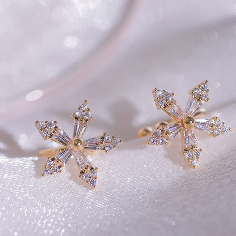 Crystalized gėlė auskarai