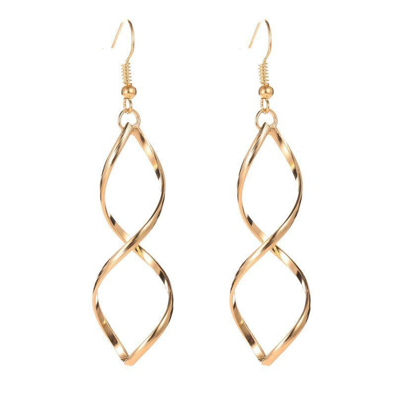 Spiral dangle auskarai | Auksinis