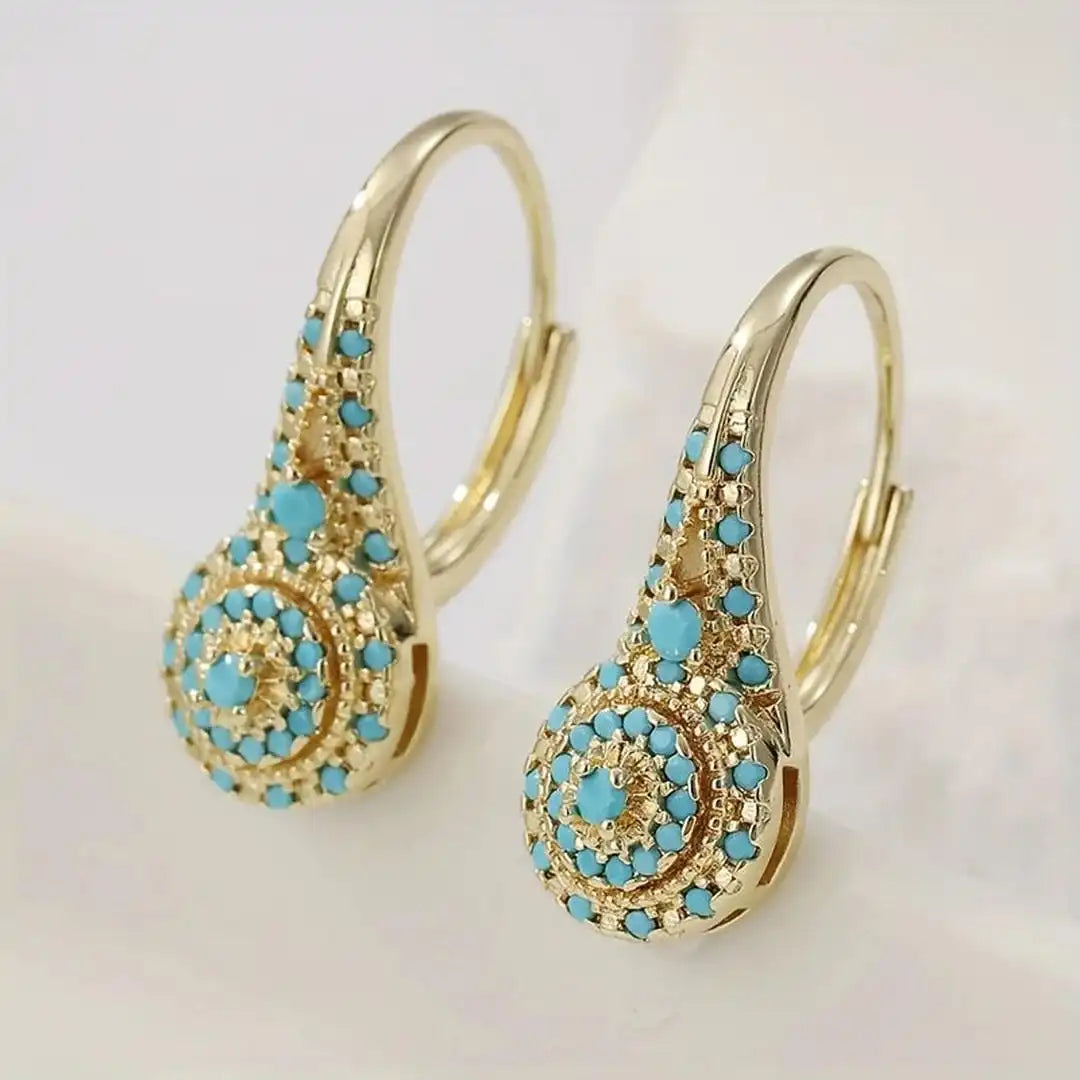 Elegantiški auskarai „Mandala“ su turkiu
