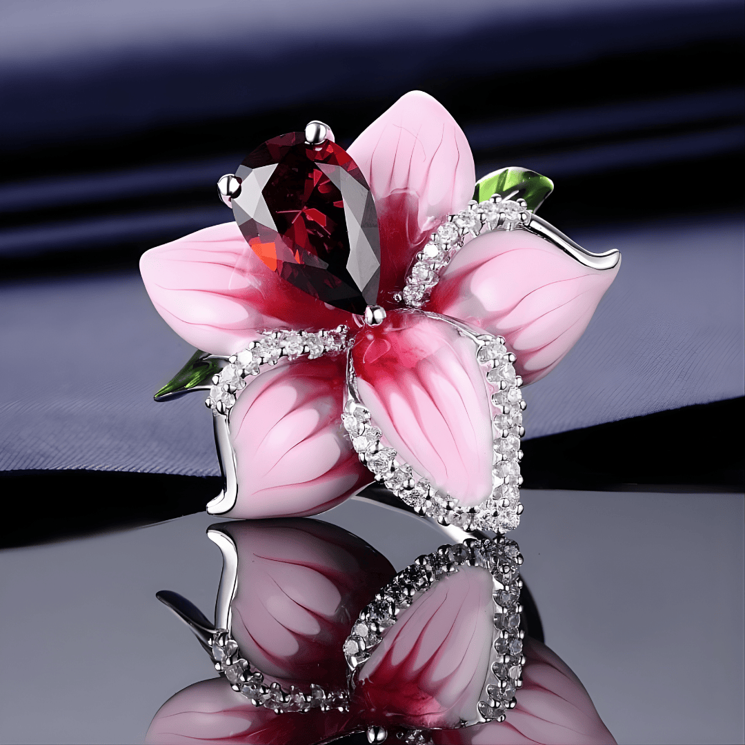 Rožinės orchidėjos grakštumo žiedas