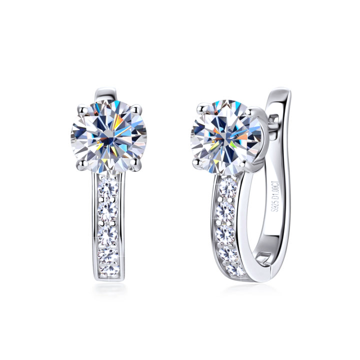 Channel huggie auskarai | Auksinis