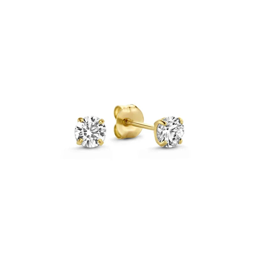 Larmes de lune akmuo auskarų rinkinys | Baltas auksinis