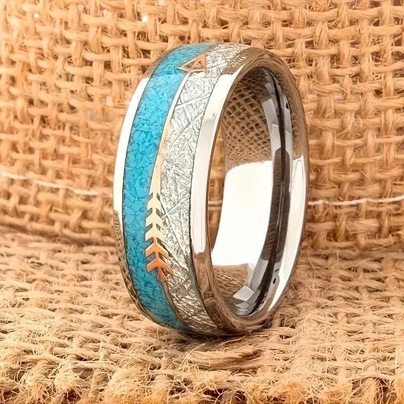 Antikvarinis enamel sidabrinis žiedas | Baltas auksinis