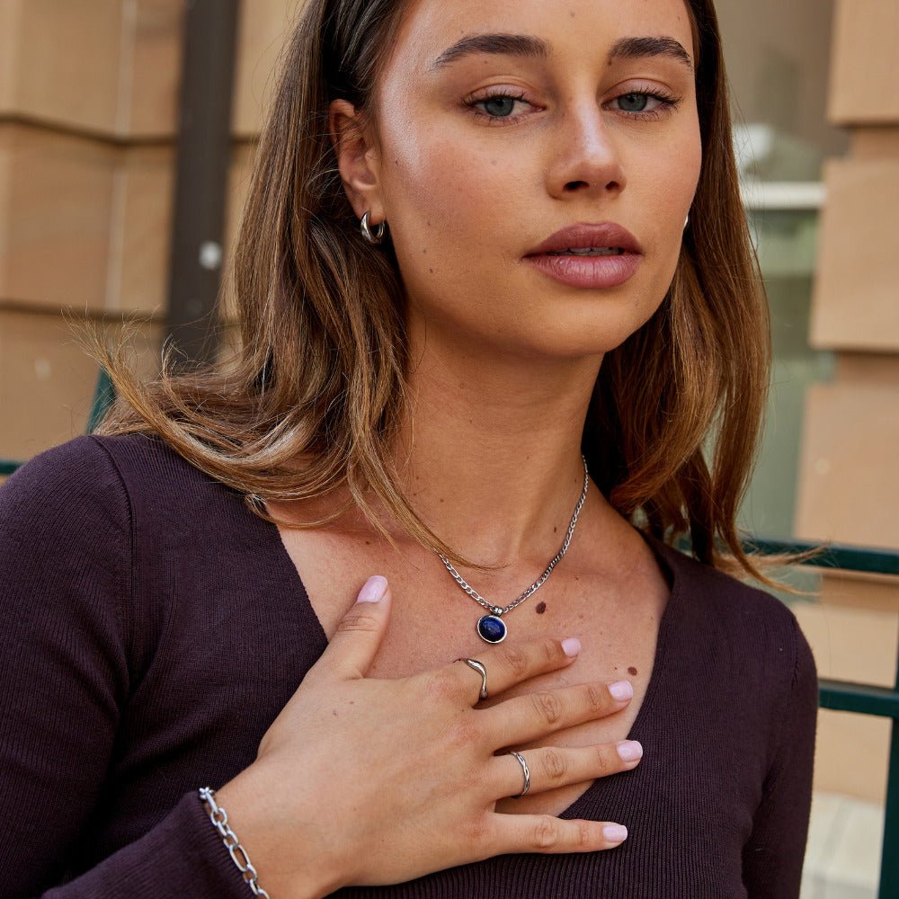 Sidabrinė lazurito grandinėlė „Liza“