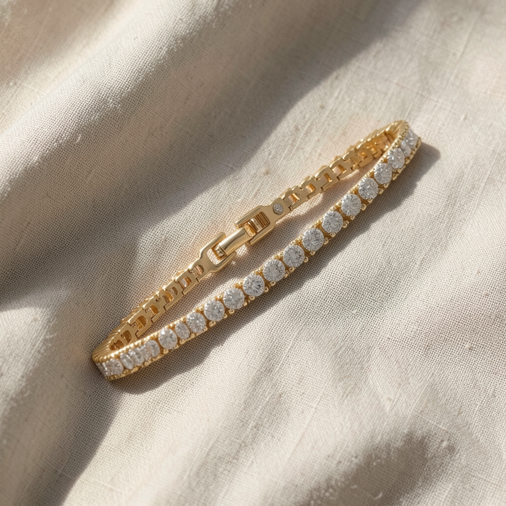 Moissanite teniso apyrankė | Auksinis